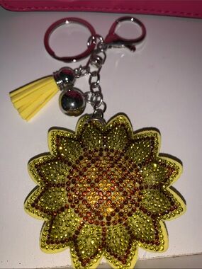 Crystal Sunflower bag charm Keychain